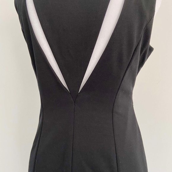 HOLIDAY PARTY NWT BANANA REPUBLIC LITTLE BLACK DRESS MIDI OPEN BACK CUT OUT - Picture 4 of 11